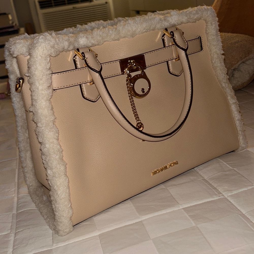 Michael Kors Hamilton Leather Shearling fur trim